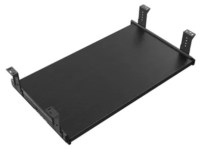 Image de Support de clavier - Support en bois sous le bureau - Hauteur réglable - 60 cm - Noir