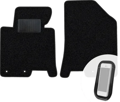 Produktbild von moto-MOLTICO Vorne Fußmatten Auto Velours Autoteppiche Schwarz Automatten Set 2-teilig passend für Hyundai i40 2011-2019