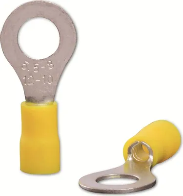 Produktbild von Quadrios 22C459 Ringkabelschuh Querschnitt (max.)=6.0 mm² Loch-Ø=8.5 mm Teilisoliert Gelb 1 Set (22C459)