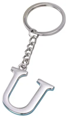 Zdjęcie produktu dla Brelok litera U – metalowy srebrny 32×35 mm