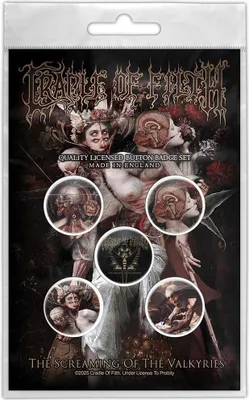 Immagine prodotto di Cradle Of Filth - Set di distintivi "Screaming Of The Valkyries" 5 pezzi - plastica, metallo RO13963 (taglia unica) (colorato)