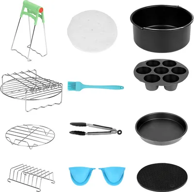 Immagine prodotto di TolleTour Accessori per friggitrice ad aria calda, set di 12 pezzi di accessori per friggitrici ad aria per friggitrice ad aria4.0QT-8QT
