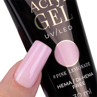 Produktbild von Acrylgel Polygel Aufbaugel für Verlängerungen AcrylGel Molly Nails HEMA/Di-HEMA Free Pink Lemonade 30 ml