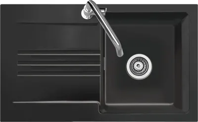Produktbild von Auflagespüle KeraDomo KARA 85 in Nero mit Handbetätigung