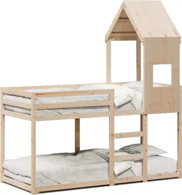 Obrázok produktu pre vidaXL Poschodová posteľ bez matraca 90x190 cm z masívneho borovicového dreva