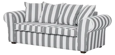 Produktbild von home24 3-Sitzer Sofa - Webstoff - Grau Gestreift