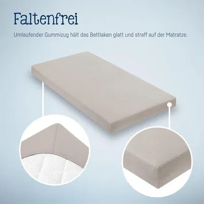 Produktbild von Taupe Kinderbetthoeslaken, 60x120 cm, 70x140 cm, Doppelset