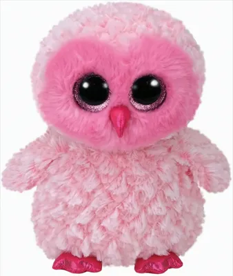 Produktbild von Ty Plüsch - Beanie Boo's Large - Twiggy, Eule pink/weiss 42cm