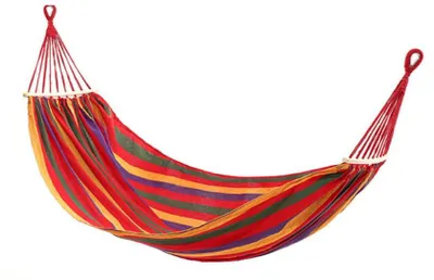 Zdjęcie produktu dla Hamak Ogrodowy Z Drążkiem W Paski 190X100Cm 751093