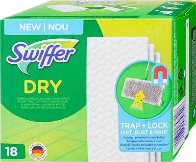 Produktbild von Čistiace obrúsky na podlahu "Dry", 18 ks, náhradné, SWIFFER PG600006