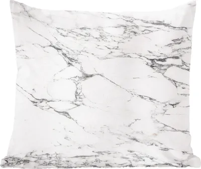Produktbild von MuchoWow® Zierkissen Sofakissen Wohnzimmer Dekokissen 50x50 cm Schwarze Muster durch weißen Marmor - Komfort - Sofakissen