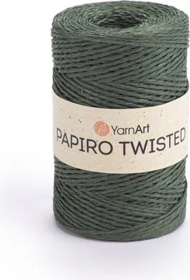 Produktbild von Yarnart Papiro Twisted Rafia Grün - Ideal für Sommerhüte & Deko, 170m/100g
