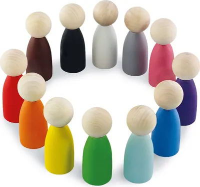 Immagine prodotto di Ulanik Montessori Holzsortierspiel "Steckpuppen 12 Stück"