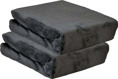 Produktbild von Spannbettlaken Winter Teddy Plüsch Samt Cashmere Fleece 90x200cm - 100x200cm: 2tlg. / Dunkelgrau