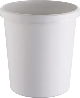 Image de helit Corbeille à papier 18 l H331xØ315 mm avec bord poignée gris clair - H6123882