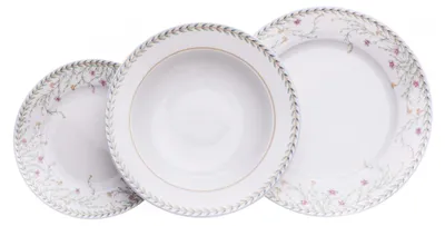 Produktbild von Tellerset, tschechisches Porzellan, Sylvie, kleine Blumen, 18 d., Thun 1794