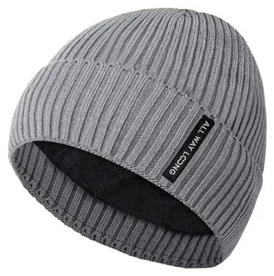 Productafbeelding van Beanie voor Dames en Heren - Muts - Wintermuts met Warme & Zachte Binnenvoering - One Size - Grijs