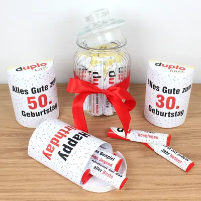 Produktbild von SOFORT DOWNLOAD - Duplo Banderolen 60 Geburtstag Geschenk Last Minute DIY