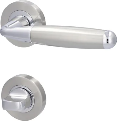 Produktbild von Alpertec WC-Rosettengarnitur Solid 8 Edelstahl silber rund