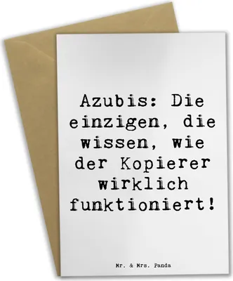 Produktbild von Mr. & Mrs. Panda Grußkarte Spruch Auszubildende Kopierer - Weiß - Geschenk, Berufskarriere, Grußkarten, Dankeschön, Berufsliebe, einladungskarten, Berufsalltag, Sprüche