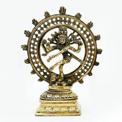 Messing Lord Nataraja Tanzender Shiva-Statue, 21 cm