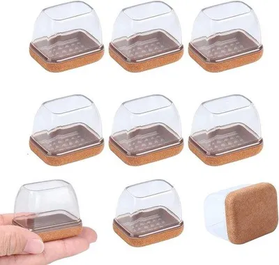 Produktbild von Famanu Stuhlbeinschutz mit Filz - Transparent für runde und eckige Beine