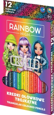 Zdjęcie produktu dla Kredki ołówkowe 12 kolorów trójkątne Rainbow High Astra