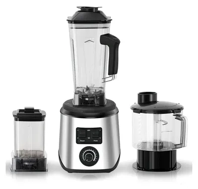 Produktbild von 3-in-1-Mixer - Multifunktionale Küchenmaschine - 2,5 l + 1,5 l + 0,5 l - Edelstahlklingen - Eiscrusher - Smoothie- und Saftbereiter