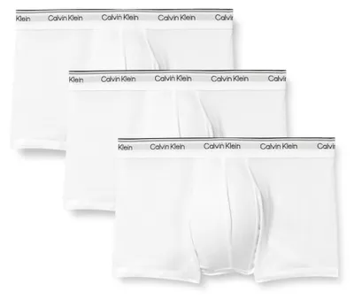 Produktbild von Calvin Klein Herren 3er Pack Boxershorts Trunks Balance Low Rise, Weiß (White),