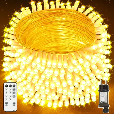 Lichterkette außen, 200 LEDs, 20 m, warmweiß, IP44, mit Fernbedienung