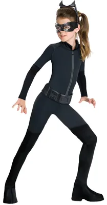 Produktbild von Catwoman-Kostüm für Kinder Fasching schwarz
