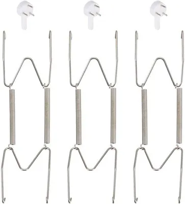 Immagine prodotto di Ganci da parete tubolari in argento, lunghi 15,2 cm, con 3 ganci per pannelli decorativi