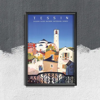 Produktbild von Poster - Canvas - Leinwand - 21 cm x 29,7 cm - Fotoposter - Leinwandkunst - Schweiz Tessin