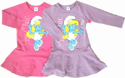 Produktbild von 84230 Disney  Die Schlümpfe Kleid Mädchen – Flieder, Gr. 98 – Zauberhaftes Sommerkleid für kleine Schlumpf-Prinzessinnen