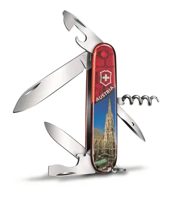 Obrázok produktu pre Victorinox Edition Wien Taschenmesser, Spartan, 91 mm, Stephansdom Wien (12 Funktionen, Klinge, Korkenzieher, Dosenöffner, Klinge)