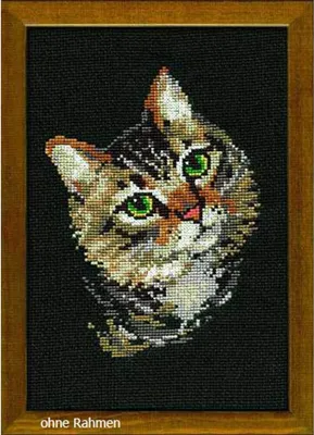 Produktbild von Riolis Kreuzstich-Set "Graue Katze", Zählmuster