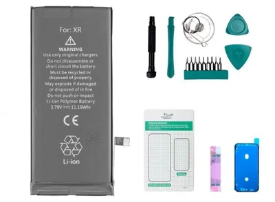 Produktbild von Apple iPhone XR Akku 2942 mAh Reparaturset inkl. Akku-Kleber, Display-Kleber und Werkzeugset