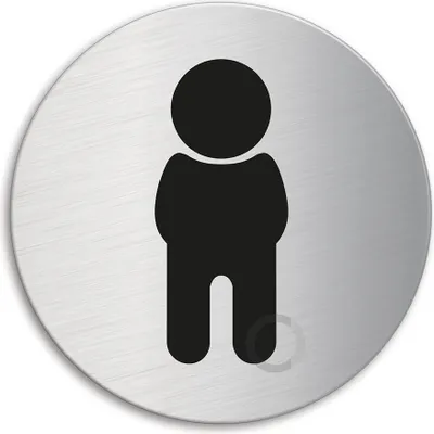 Produktbild von Schild Türschild WC Mädchen | Edelstahl selbstklebend Ø 60 mm