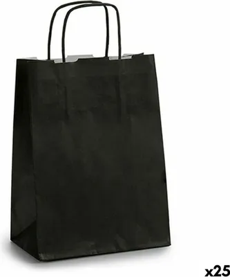Obrázek produktu pro Papírové sáčky černé (18 x 8 x 31 cm) (25 kusů)