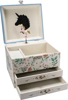 Produktbild von GICO Kinder Musik Schmuckkästchen für Mädchen Einhorn mit zwei Schubladen - 92065