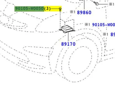 Produktbild von TOYOTA Avensis Aygo Aygo X Schraube 90105-W0050 OE