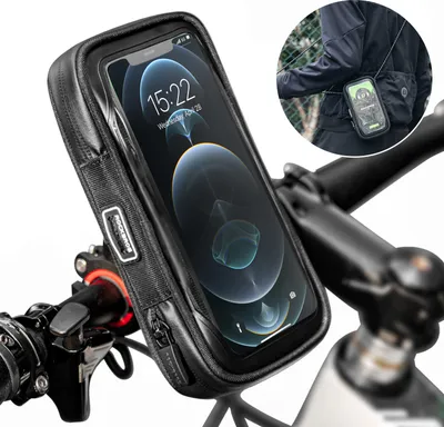 Immagine prodotto di ROCKBROS borsa porta cellulare da manubrio per bicicletta con supporto per telefoni cellulari fino a 6.0''