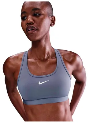 Image de Soutien-gorge Nike Swoosh Medium Support "World Indigo/White" pour Femme