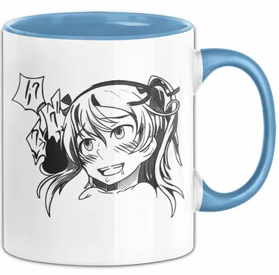 Produktbild von Anime Manga Mädchen Tasse Geschenk Lustige Geschenkidee (Blau)