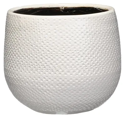 Produktbild von Mica Decorations Blumentopf - weis - Keramik - Rillen - D16 x H14 cm