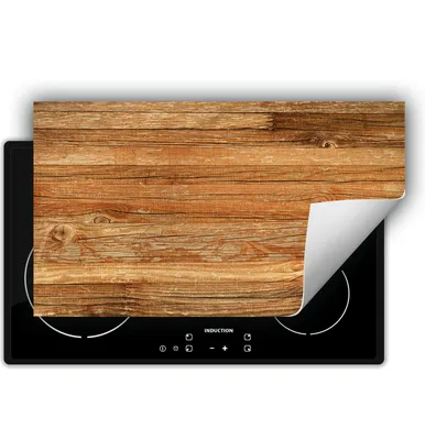 Image de DarHaus Plaque de recouvrement pour cuisinière 90x52 cm Tapis antidérapant Enroulable, bois