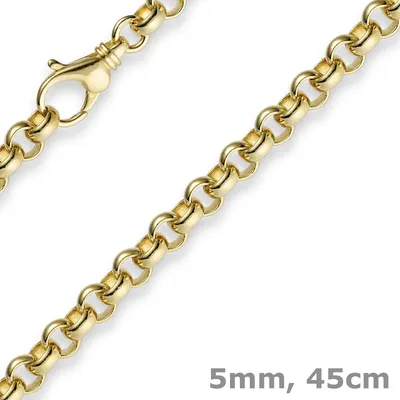 Produktbild von 5mm Kette Collier Erbskette aus 750 Gold Gelbgold 45cm, Goldkette