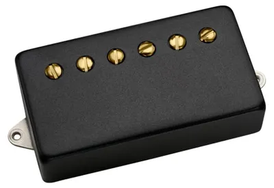 Produktbild von DiMarzio Illuminator Neck Black Metal Cover | Gold Pole Pieces | F-spaced