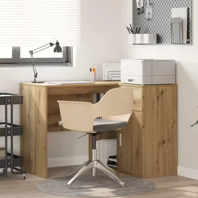 Image de Maison Exclusive - Bureau d'angle avec tiroir Chêne artisanal 102 x 88 x 75 cm
