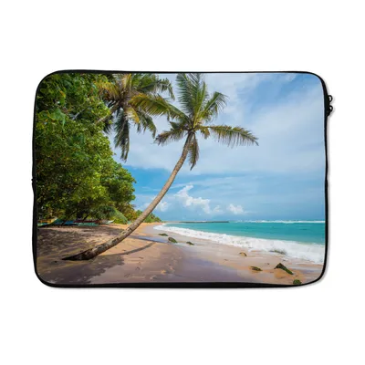 Produktbild von MuchoWow® Laptop Hülle 14 ZollPalme - Strand - Meer Laptoptasche - Laptoptasche - Stoßsicher - Schutzhaube